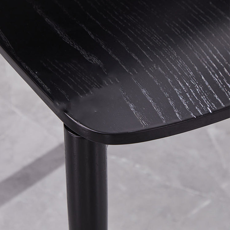 Wood Kitchen Dining Side Chair Open Back Dining Side Chair in Black Frame