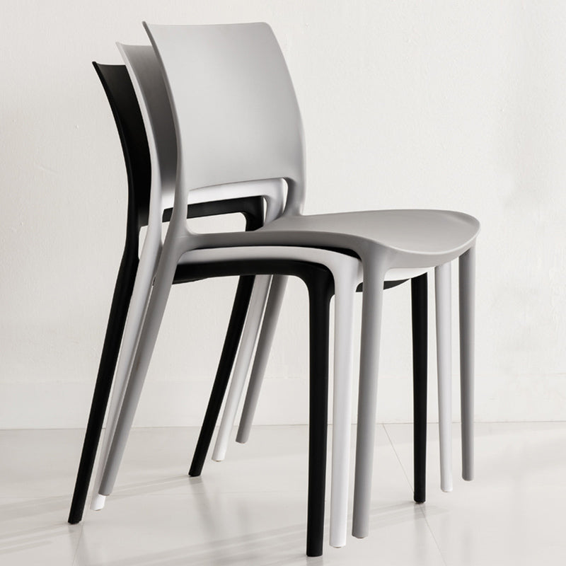 Contemporary Style Side Chair Open Back Plastic Dining Room Chair
