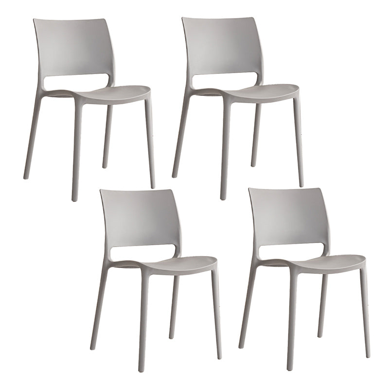 Contemporary Style Side Chair Open Back Plastic Dining Room Chair