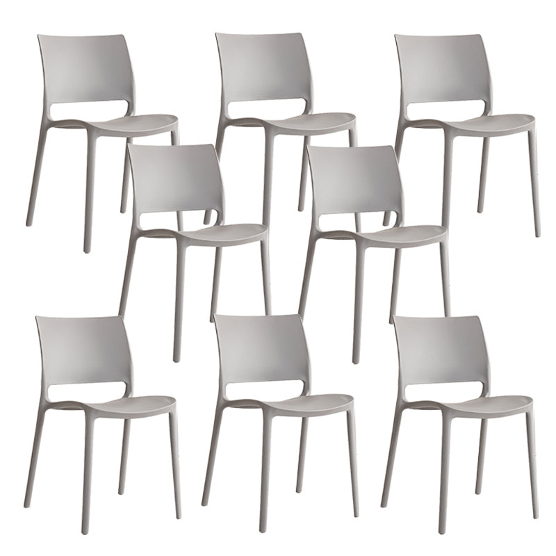Contemporary Style Side Chair Open Back Plastic Dining Room Chair