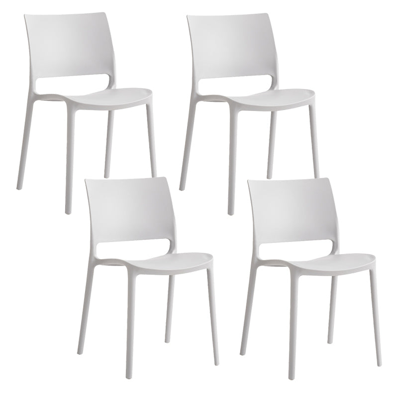 Contemporary Style Side Chair Open Back Plastic Dining Room Chair