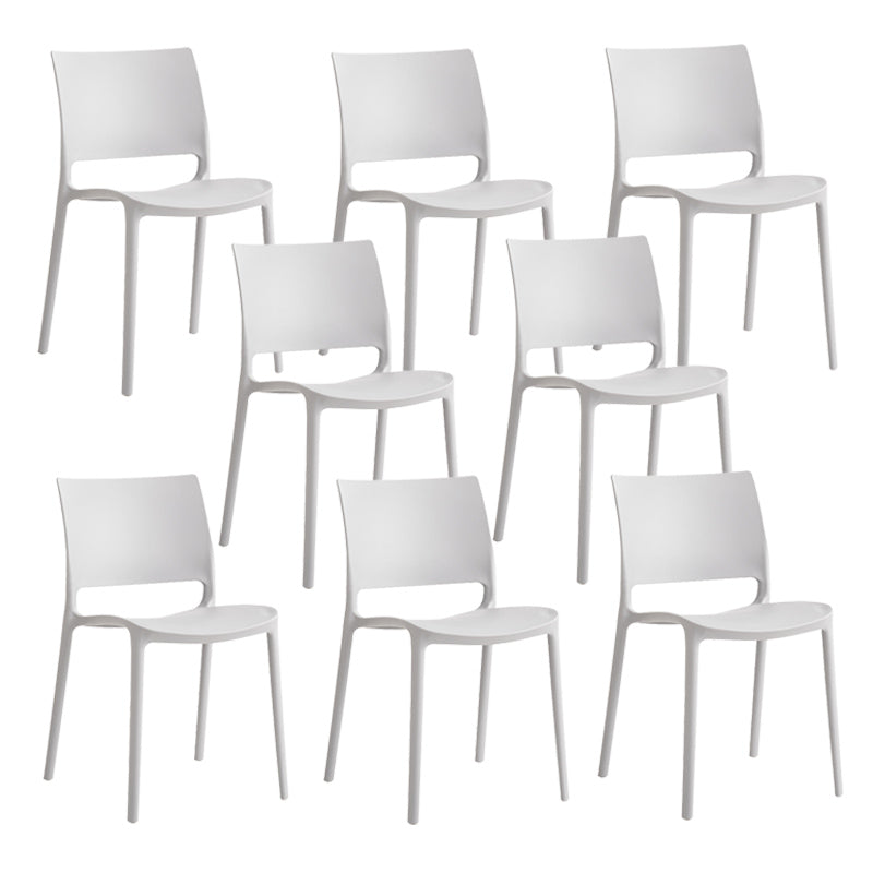 Contemporary Style Side Chair Open Back Plastic Dining Room Chair