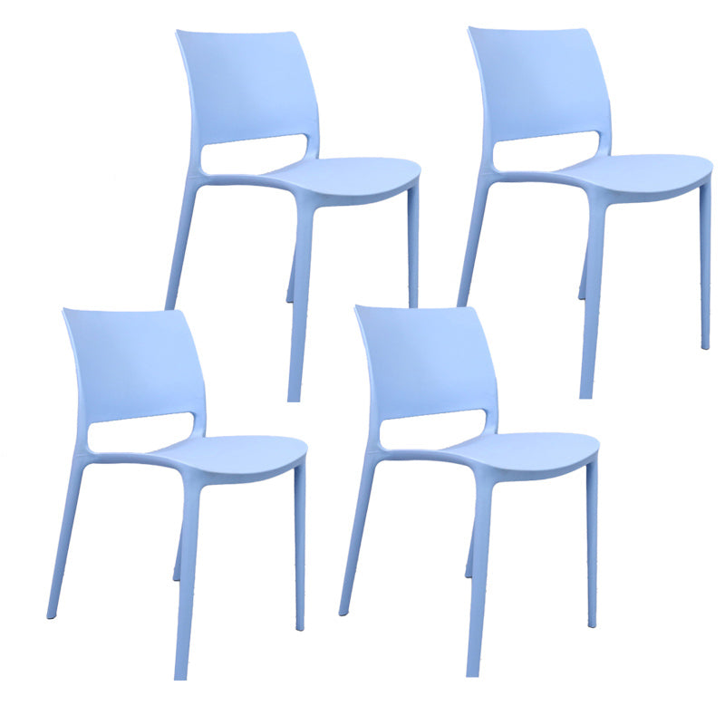 Contemporary Style Side Chair Open Back Plastic Dining Room Chair