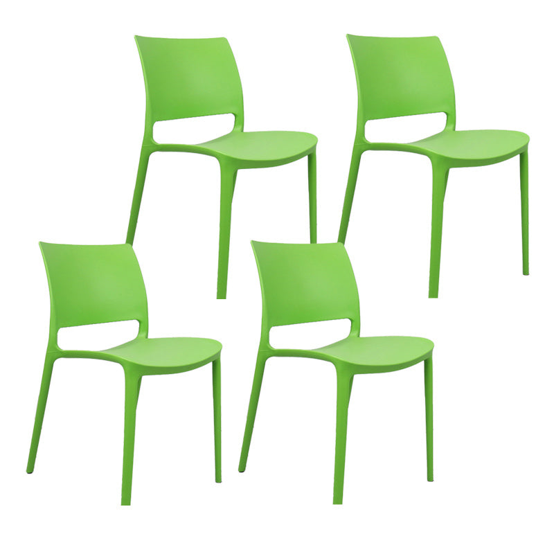 Contemporary Style Side Chair Open Back Plastic Dining Room Chair