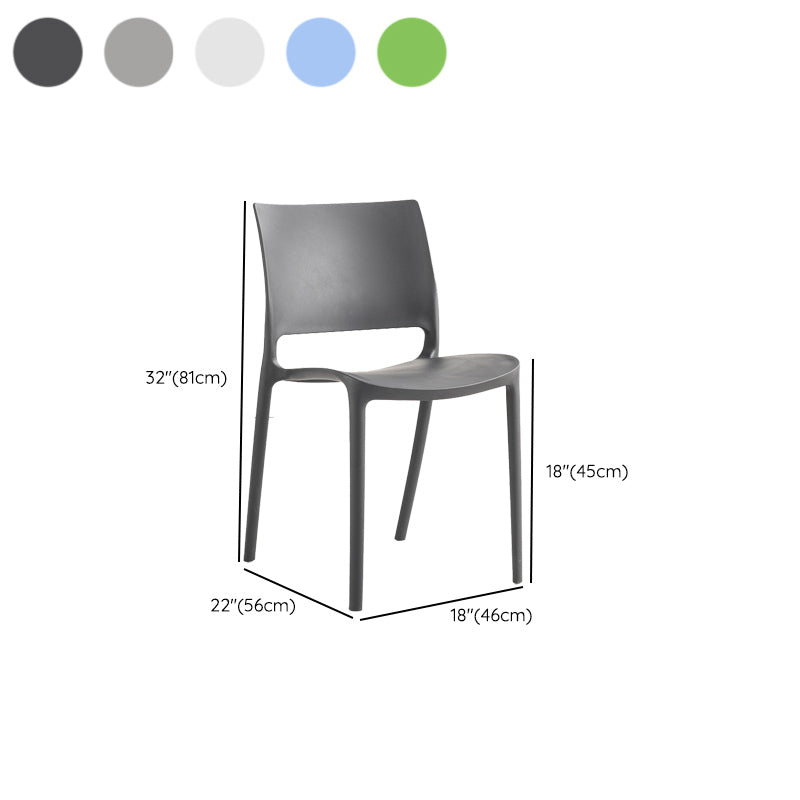 Contemporary Style Side Chair Open Back Plastic Dining Room Chair