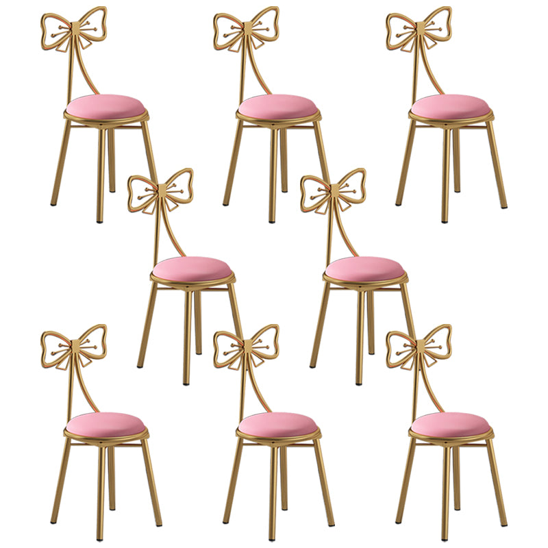 Glam Style Velvet Armless Chair Metal Dining Chair for Restaurant Use