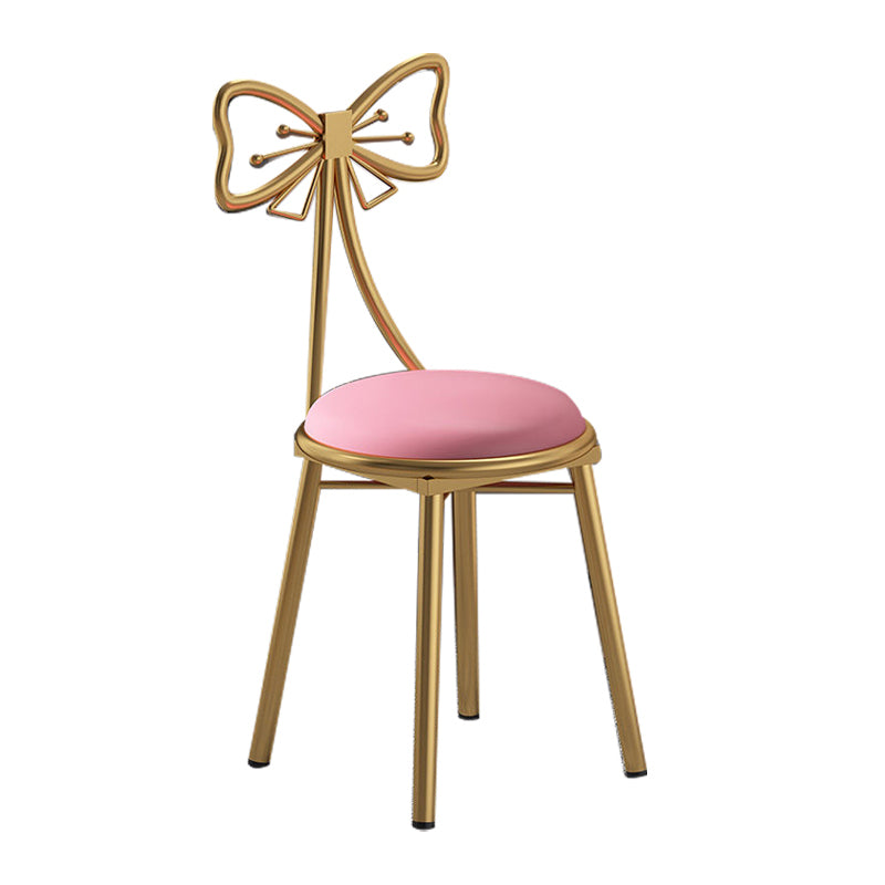 Glam Style Velvet Armless Chair Metal Dining Chair for Restaurant Use