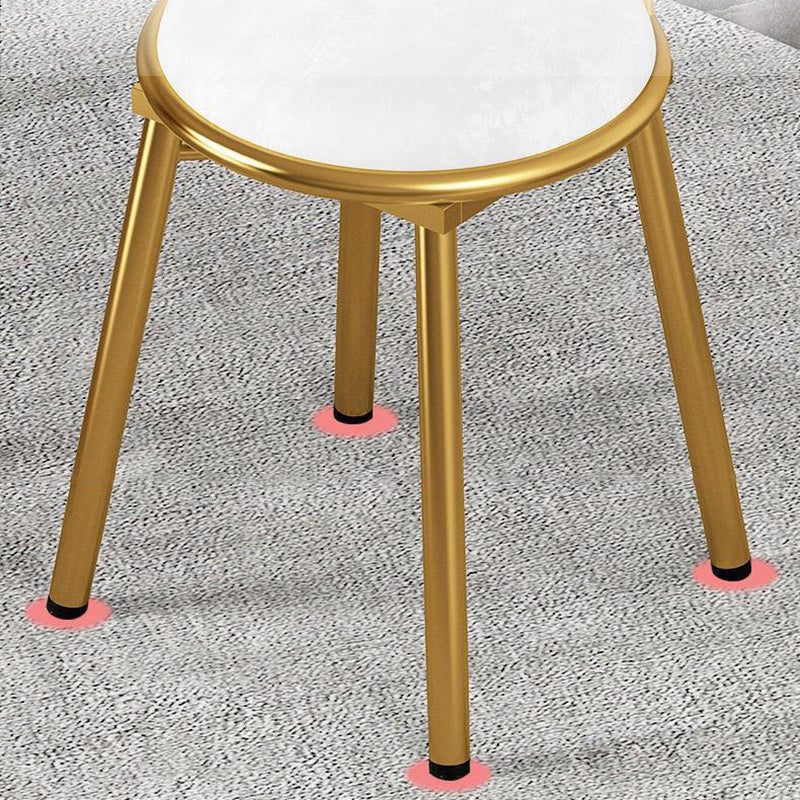 Glam Style Velvet Armless Chair Metal Dining Chair for Restaurant Use