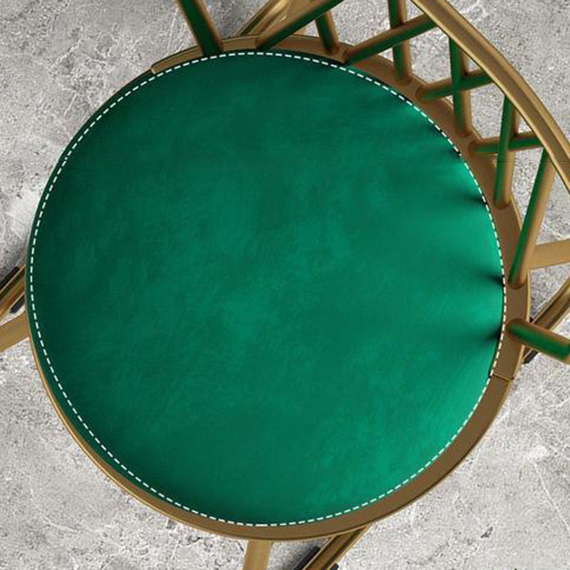 Glam Style Velvet Armless Chair Metal Dining Chair for Restaurant Use