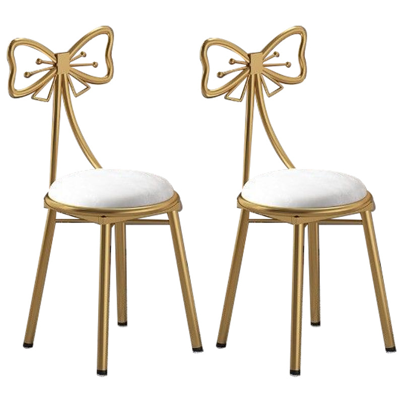 Glam Style Velvet Armless Chair Metal Dining Chair for Restaurant Use