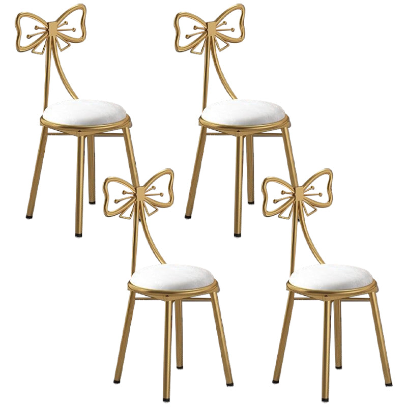 Glam Style Velvet Armless Chair Metal Dining Chair for Restaurant Use