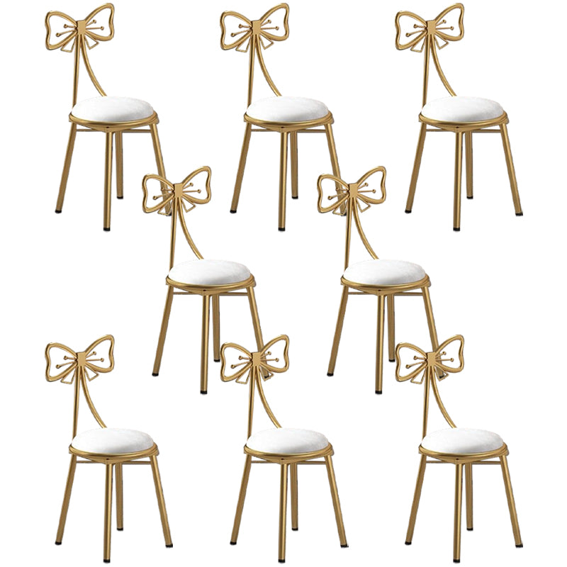 Glam Style Velvet Armless Chair Metal Dining Chair for Restaurant Use