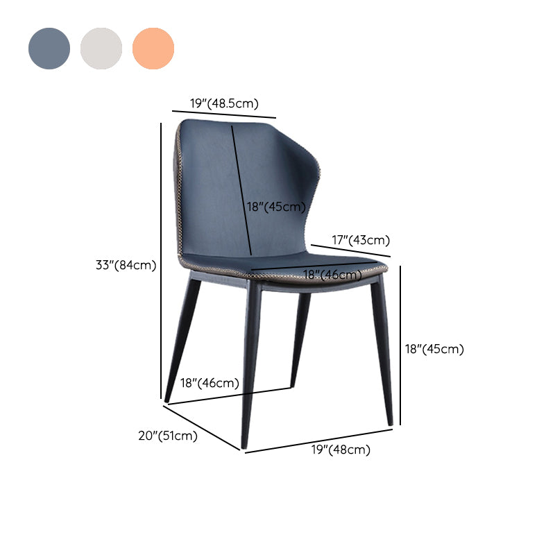 Contemporary Chair Faux Leather Dining Room Wingback Parsons Chair