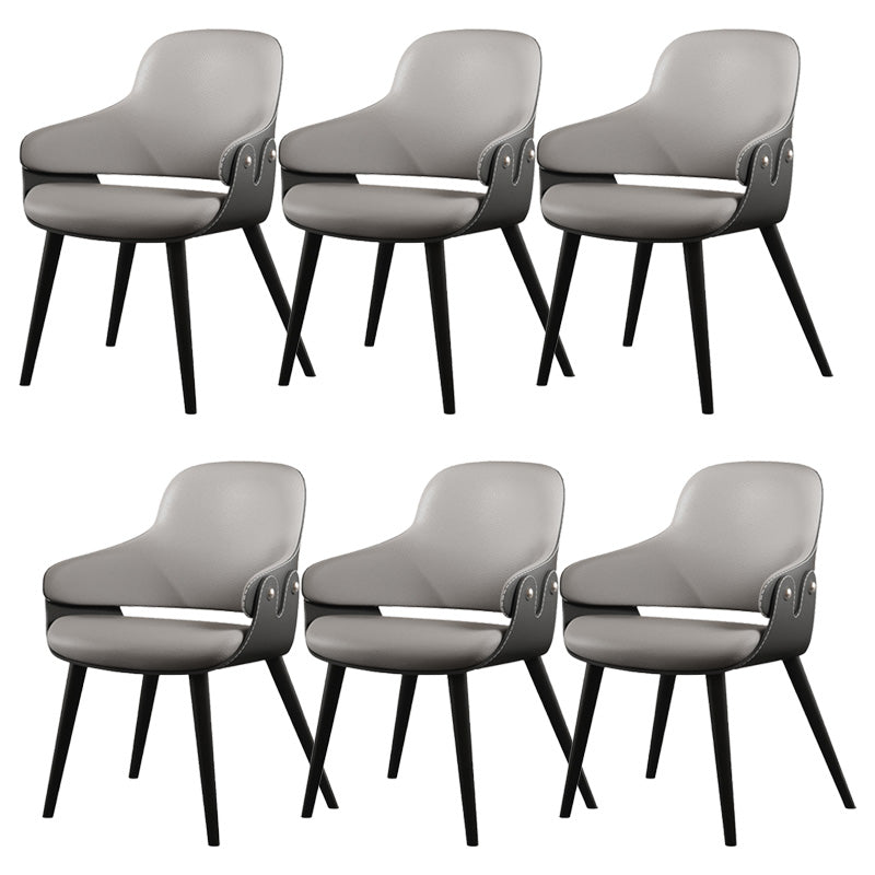 Leather Dining Chairs Metal Leg Arm Dining Room Chairs for Restaurant Use