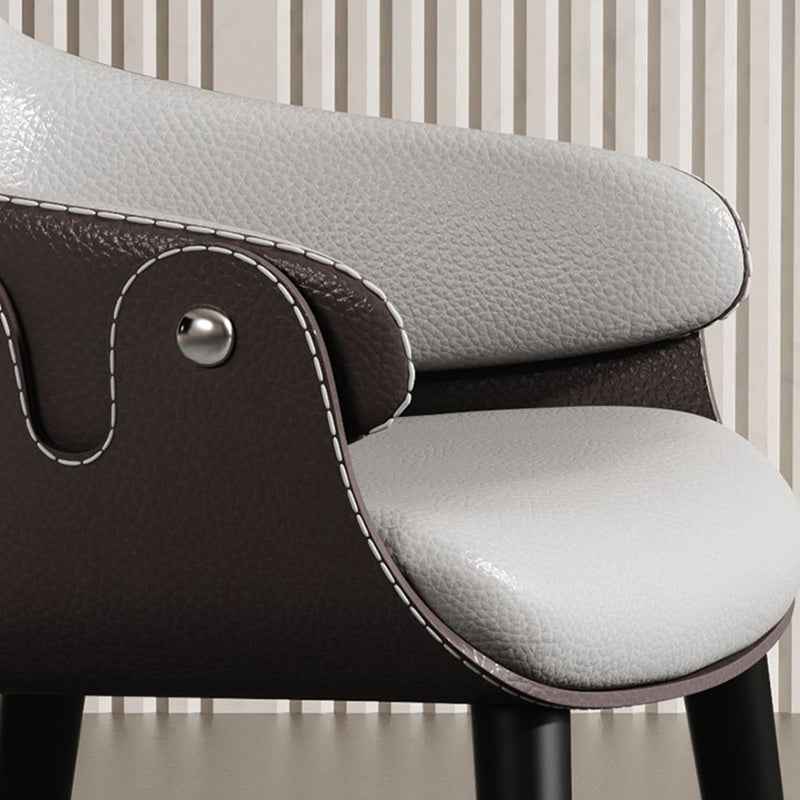 Leather Dining Chairs Metal Leg Arm Dining Room Chairs for Restaurant Use