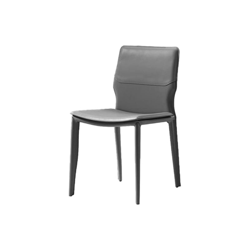 Contemporary Metal Dining Chair Leather Armless Dining Room Chair for Home Use