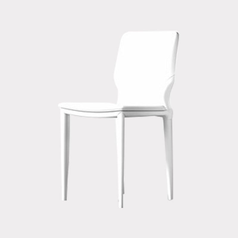Contemporary Metal Dining Chair Leather Armless Dining Room Chair for Home Use
