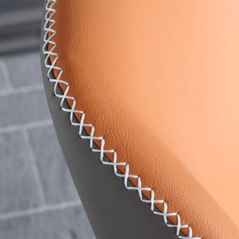 Industrial Metal Dining Armless Chair Faux Leather Dining Chairs for Restaurant Use