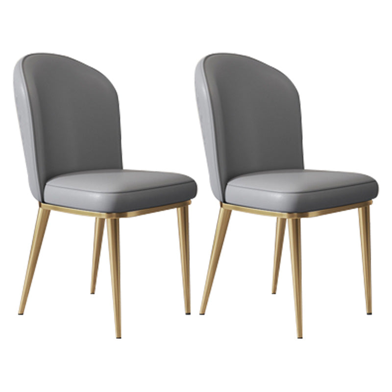 Glam Faux Leather Dining Chair Upholstered Armless Dining Chairs for Restaurant Use