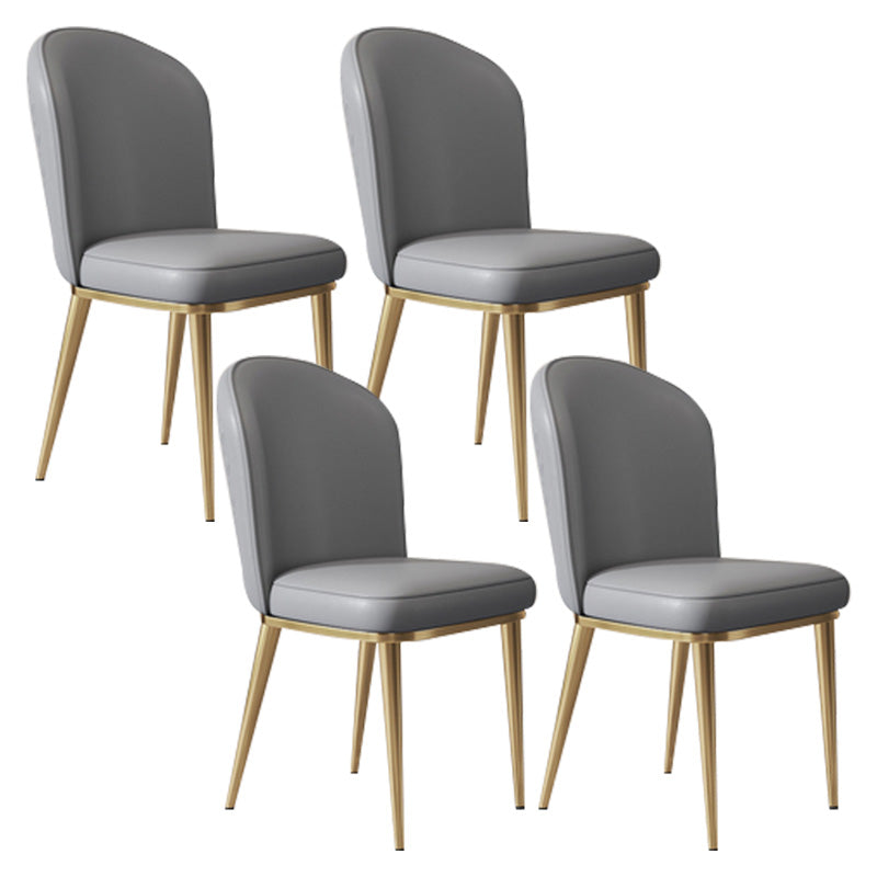 Glam Faux Leather Dining Chair Upholstered Armless Dining Chairs for Restaurant Use