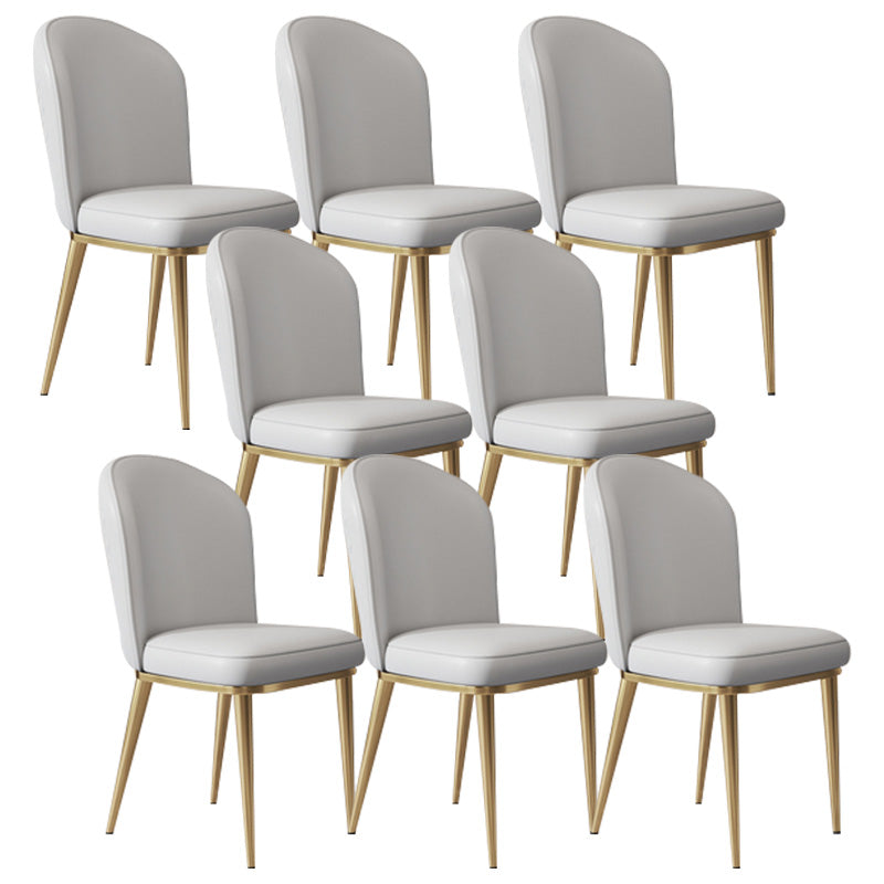 Glam Faux Leather Dining Chair Upholstered Armless Dining Chairs for Restaurant Use