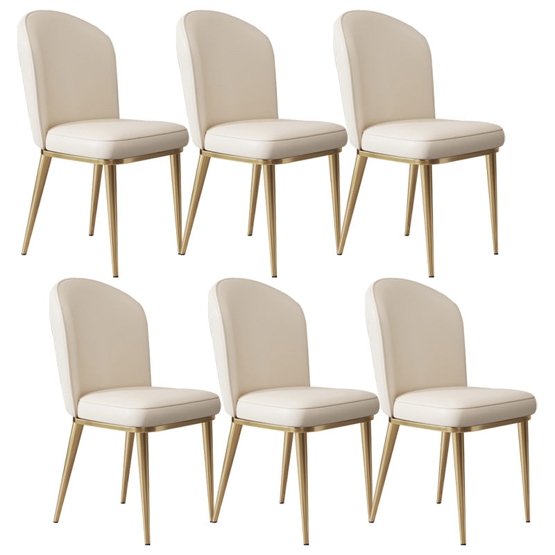 Glam Faux Leather Dining Chair Upholstered Armless Dining Chairs for Restaurant Use