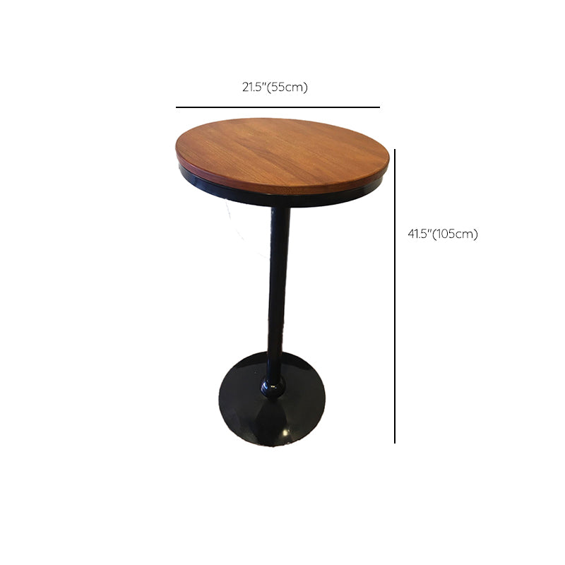 1/2/3/5 Pieces Bar Table Set Modern Brown Solid Wood Round Pub Table Set