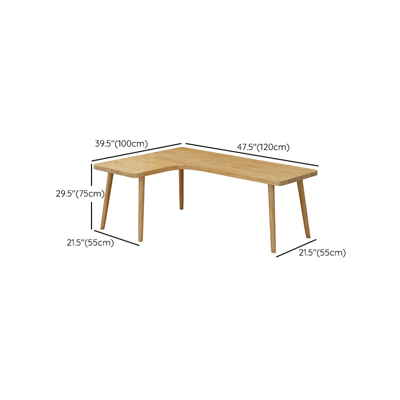Modern Style L-Shape Writing Table Solid Wood Office Working Desk