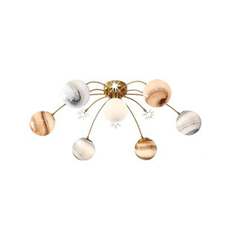13 Light Flush Mount Ceiling Light Modern Fixture Flush Mount Lamp in Gold