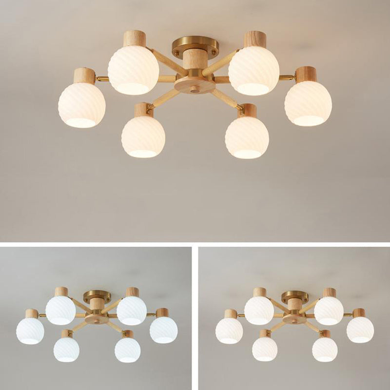 Wood Chandelier Light Modern Style Chandelier Pendant Light for Dining Room