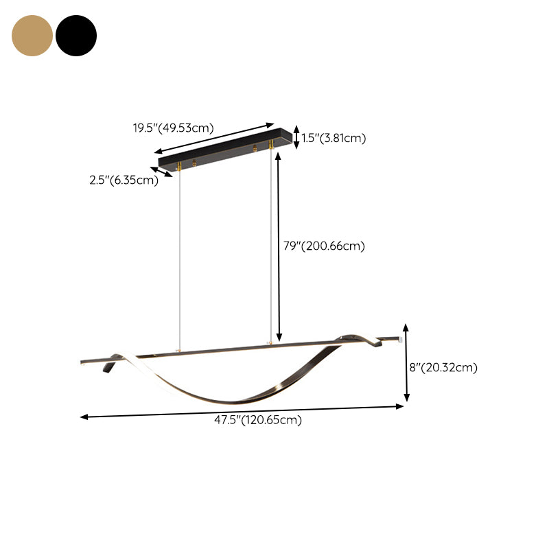 2-Light Geometric Island Lighting Modern Metal Island Pendant Lights