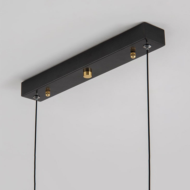 Multiple-Light Rectangular Island Pendant Modern Glass Island Lighting