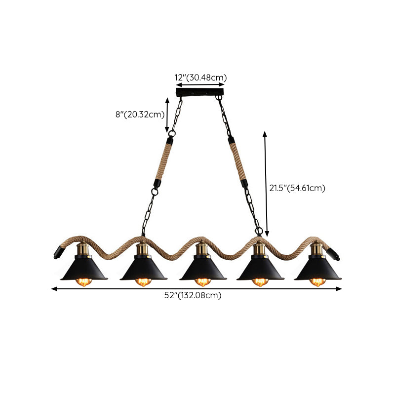 Industrial Hanging Ceiling Light Metal Pendant Lighting Fixtures in Black Finish