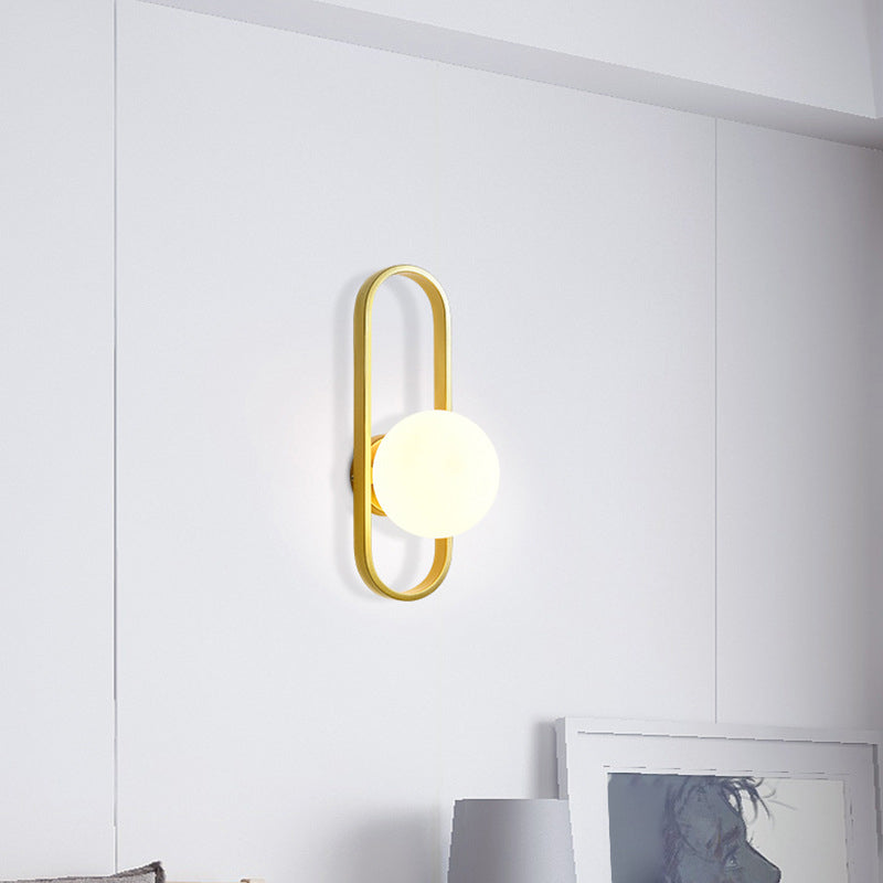 Modernist Wall Sconce Globe Glass Sconce Lighting for Bedroom