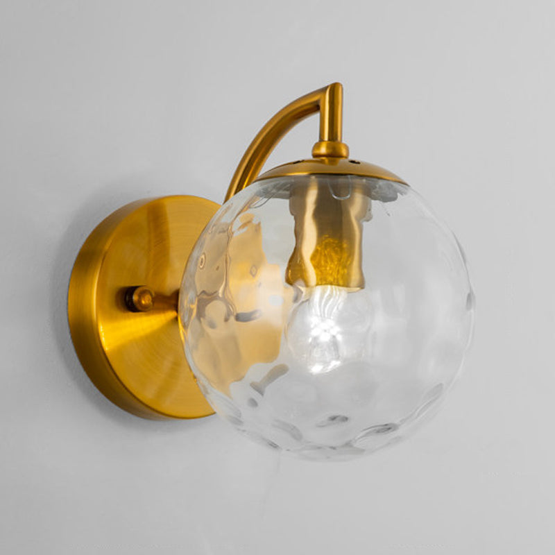 Industrial Style Ball Wall Sconce Glass 1 Light Sconces for Bedroom
