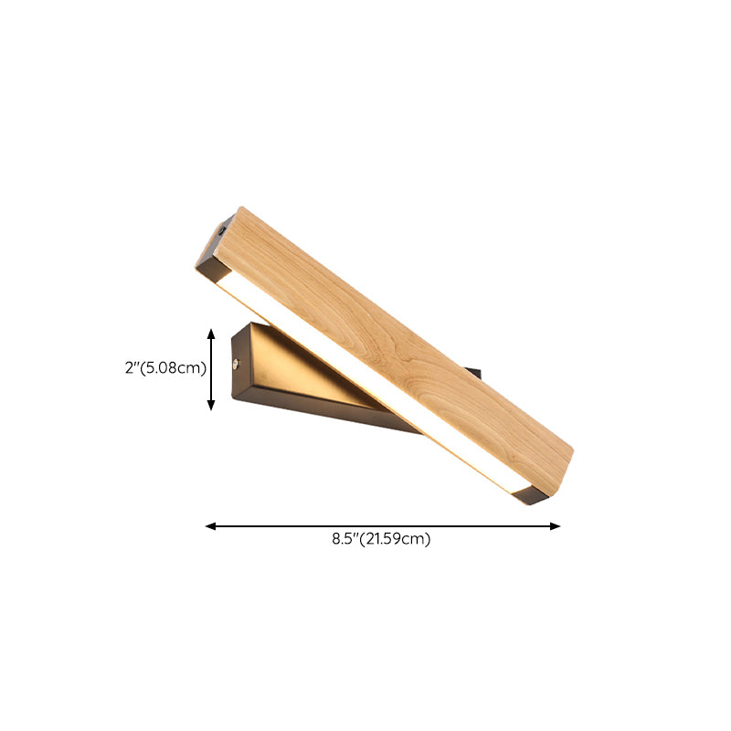Single Modernism Beige Wall Mounted Sconce Wooden LED Wall Light