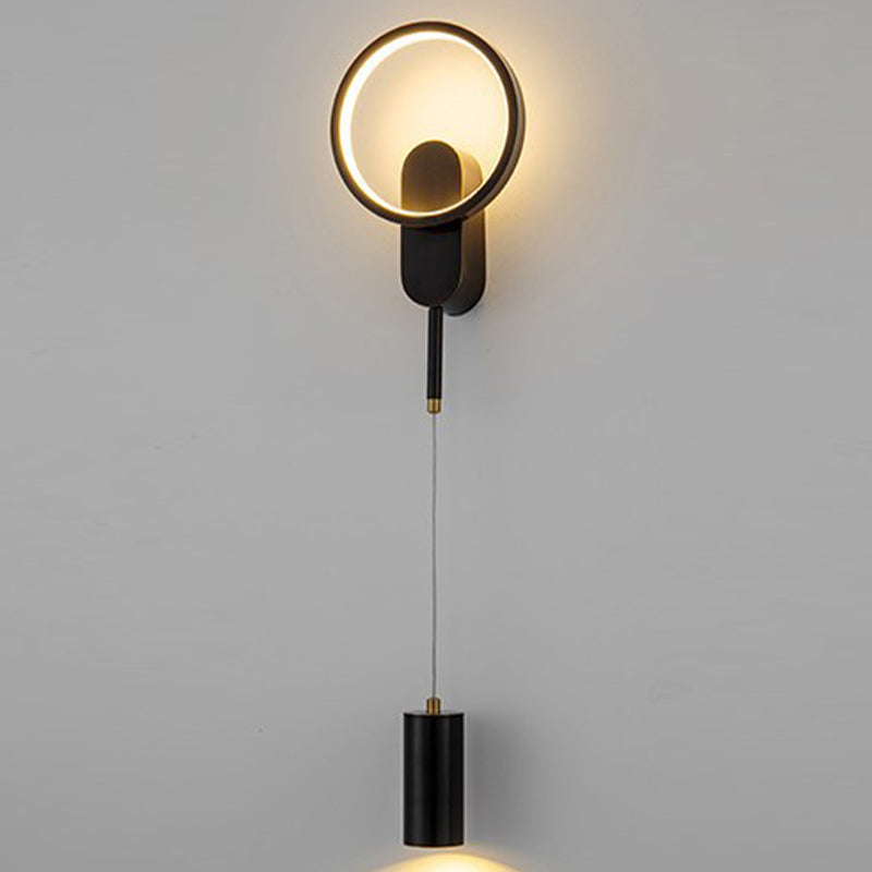 Modern Style Circle Shape Wall Light Metal 2 Light Sconces for Bedroom