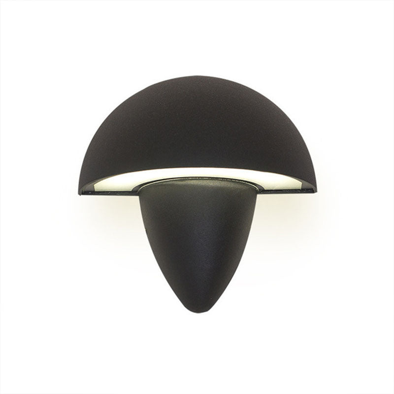 1 - Light Modern Wall Light Interior LED Mushroom Metal Wall Mount in Black / White