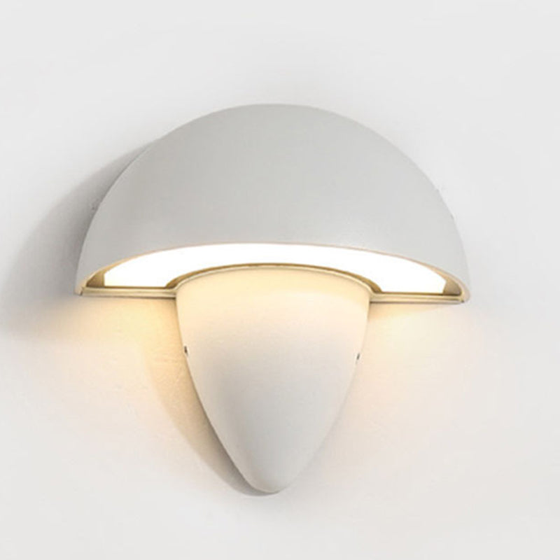 1 - Light Modern Wall Light Interior LED Mushroom Metal Wall Mount in Black / White