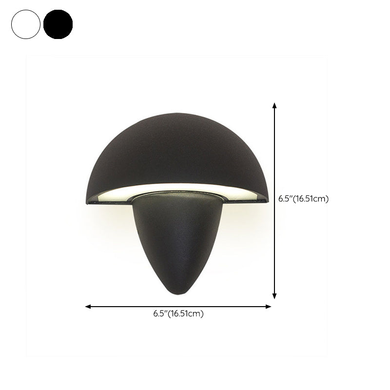 1 - Light Modern Wall Light Interior LED Mushroom Metal Wall Mount in Black / White