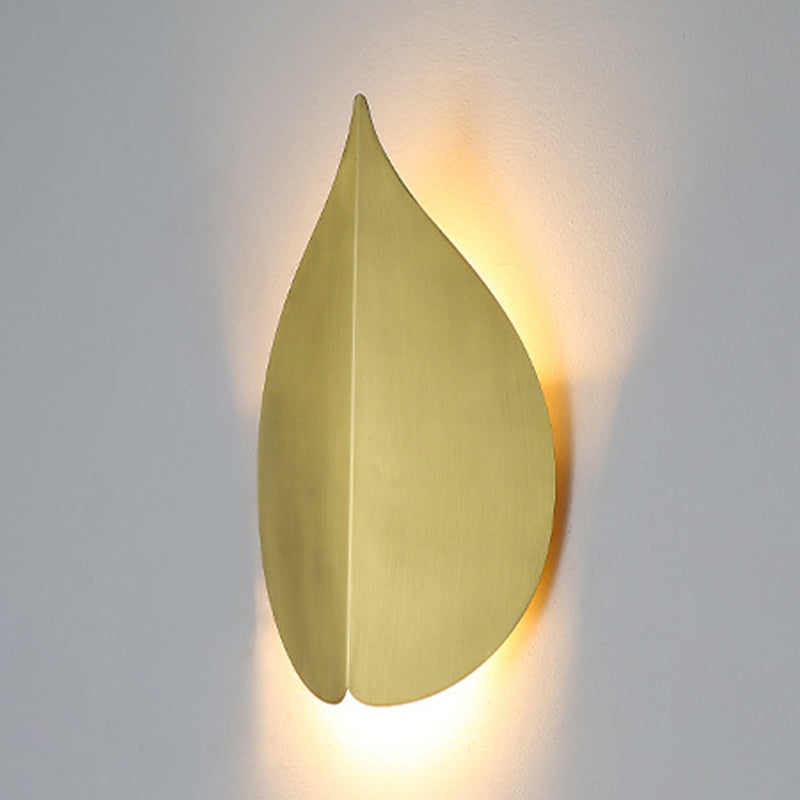 Leaf Shape 1 - Light Wall Mount Light Solid Brass LED Post Modern Wall Light in Gold
