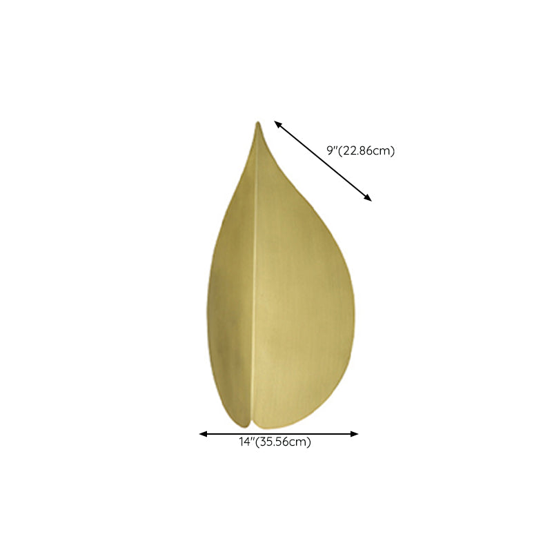 Leaf Shape 1 - Light Wall Mount Light Solid Brass LED Post Modern Wall Light in Gold