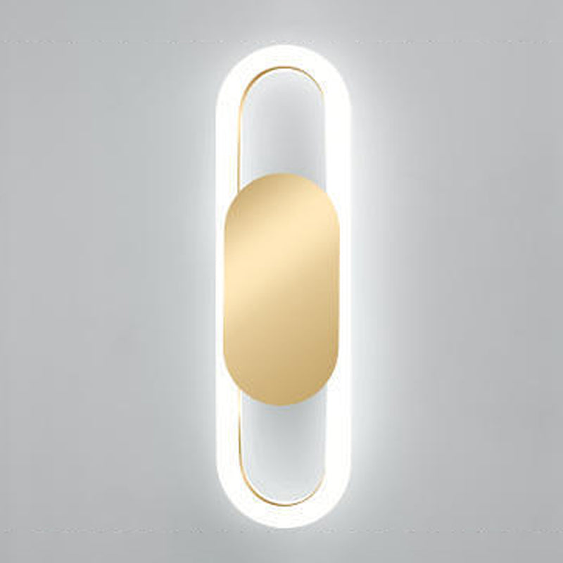 Oval 1 - Light Wall Flush Mount in Gold / Black Post Modern LED Wall Light
