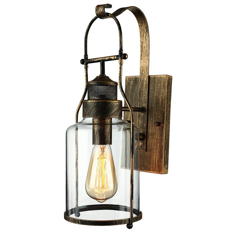 Cylinder Shape Wall Lamp Industrial Style Metal 1 Light Sconce for Living Room