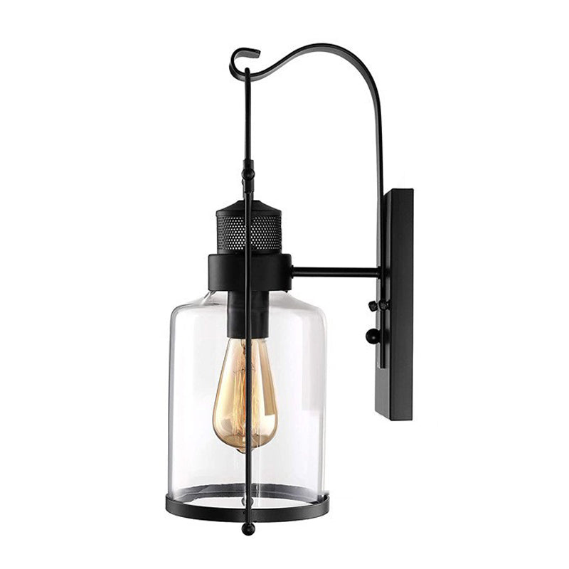 Cylinder Shape Wall Lamp Industrial Style Metal 1 Light Sconce for Living Room