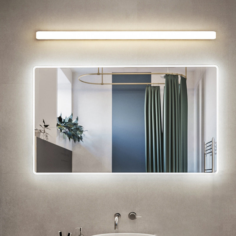 White Modern Wall Sconce Geometric Shape Vanity Lamp with Plastic Shade for Bathroom