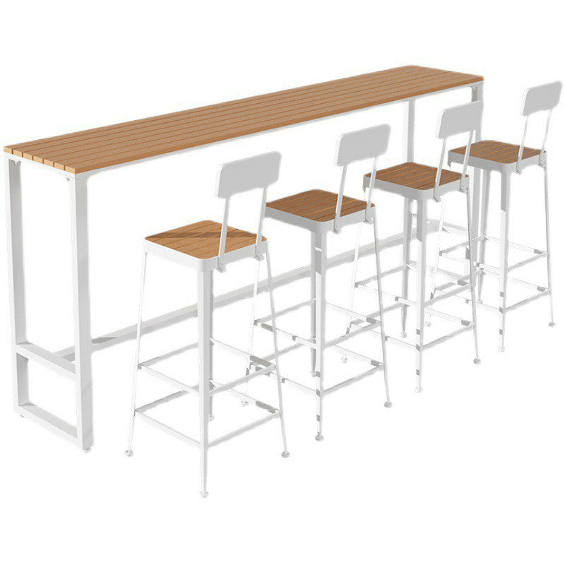 Industrial Artificial Wood Bar Table Set 1/4/5 Pieces Counter Table Set for Outdoor