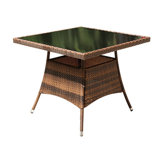 Modern Tempered Glass Outdoor Table Set 1/5/7 Pieces Bistro Table Set with Rat Base