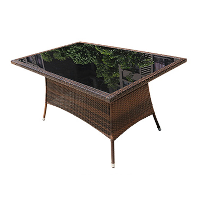 Modern Tempered Glass Outdoor Table Set 1/5/7 Pieces Bistro Table Set with Rat Base