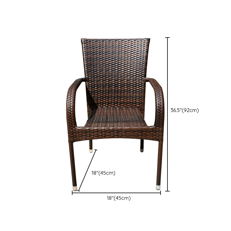 Modern Tempered Glass Outdoor Table Set 1/5/7 Pieces Bistro Table Set with Rat Base
